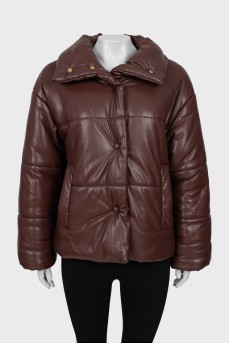 Oversized eco-leather jacket
