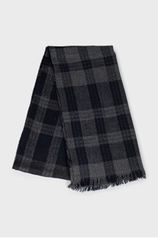 Two-tone check scarf