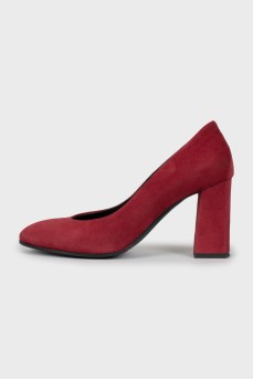 Suede round toe shoes