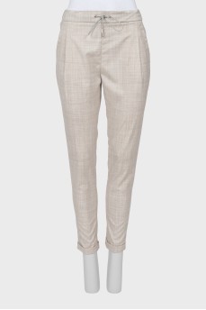 Gray plaid trousers