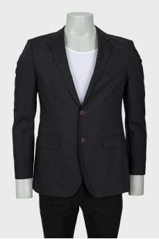 Men's wool jacket with small stripes