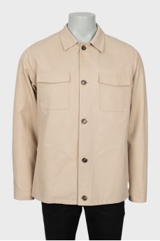 Men's beige jacket with pockets