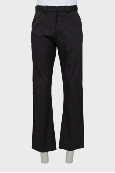 Men's black straight-fit trousers