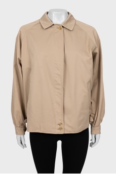 Beige jacket with zipper