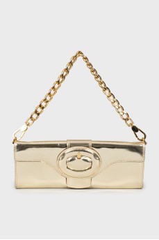 Gold-tone shoulder bag with chain