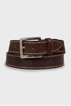 Men's belt with embossed leather