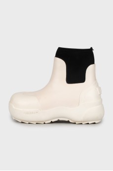 Chunky black and white boots