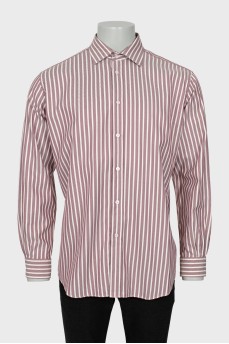 Men's diagonal striped shirt