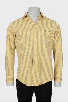 Men's striped shirt with brand logo
