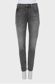 Gray skinny fit jeans