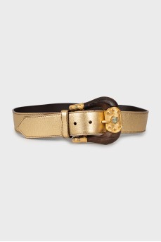 Gold-tone leather belt
