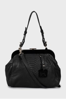 Crossbody bag with embossed leather