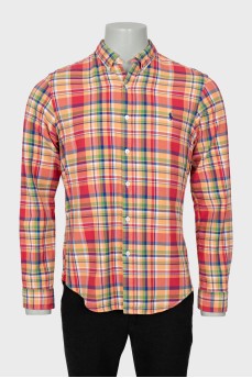 Men's mixed color plaid shirt