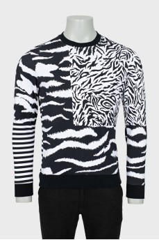 Men's sweatshirt in a combined print