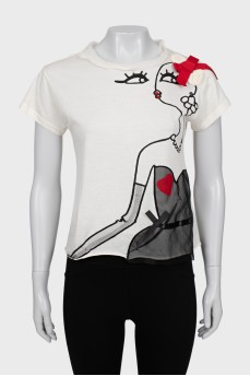 Relaxed T-shirt with appliqué