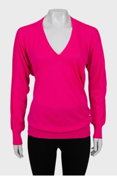 Pink V-neck pullover