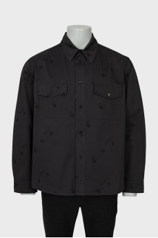 Men's denim shirt in signature print