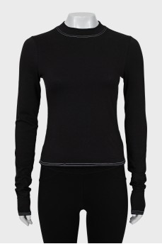 Black long sleeve with contrasting seams