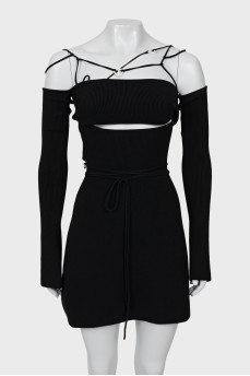 Black mini dress with tag