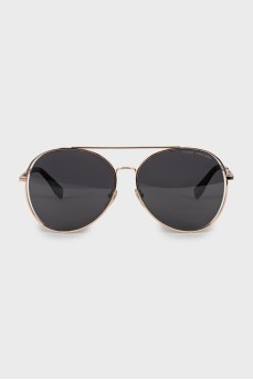 Black sunglasses with gold frames