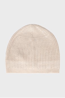 Knitted hat made of linen and cotton
