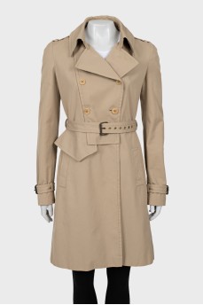 Cropped trench coat with belt