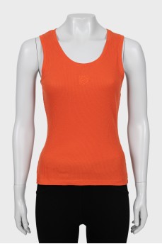Orange T-shirt with embroidered logo