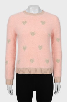 Slim fit sweater with short pile