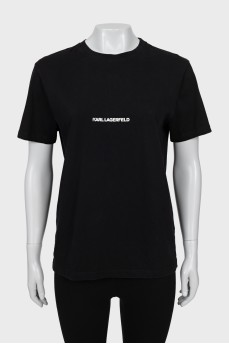 Black T-shirt with signature print