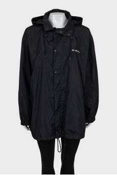 Oversized windbreaker with print on the back