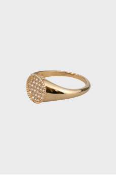 Gold ring with crystals