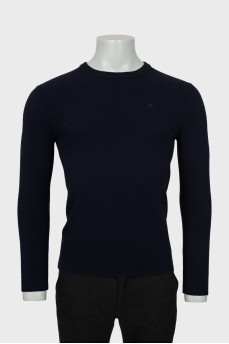 Men's blue jumper with embroidered logo