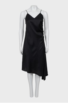 Black asymmetrical dress with straps