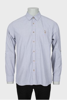 Men's gray straight-fit shirt