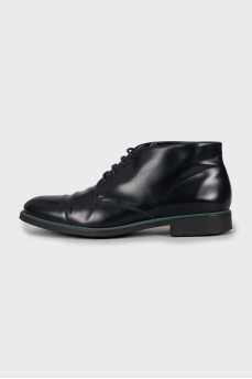 Men's dark blue leather boots