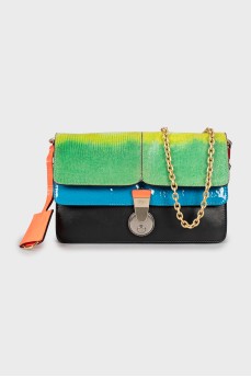 Mixed color bag with chain