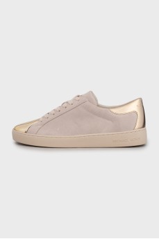 Suede sneakers with tag