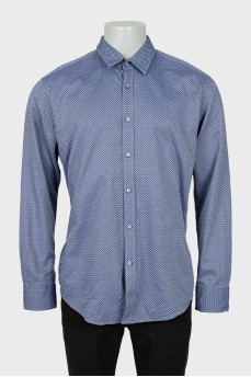 Men's straight shirt in geometric print