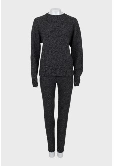 Wool knitted suit with trousers