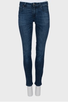 Low rise blue skinny jeans