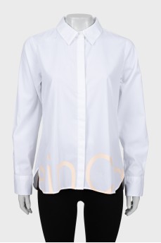 White shirt with text print