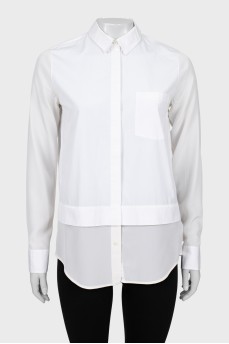 White straight shirt with pocket