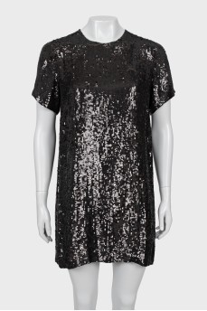 Dress decorated with black sequins