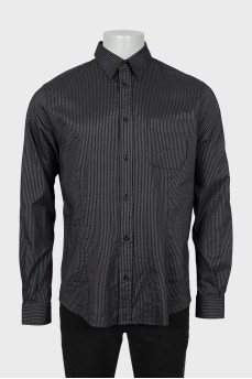 Men's black pinstripe shirt