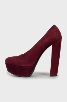 Burgundy suede shoes