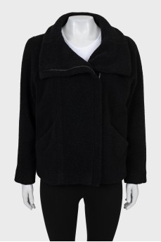 Black jacket with bias zip