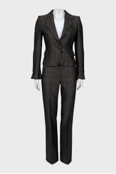 Suit with lurex in small print