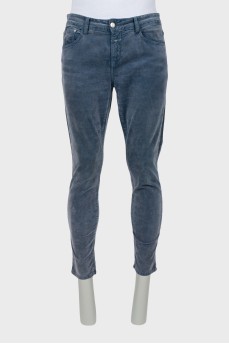 Men's blue velor trousers