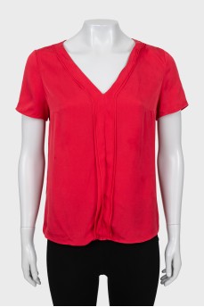 Red straight-fit blouse