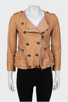 Ruffled leather jacket